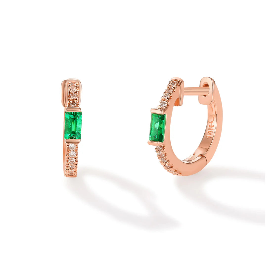 Emerald Baguette Earrings