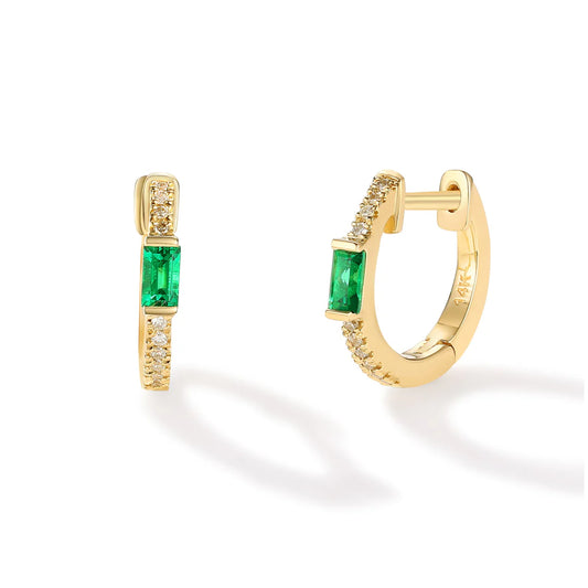 Emerald Baguette Earrings