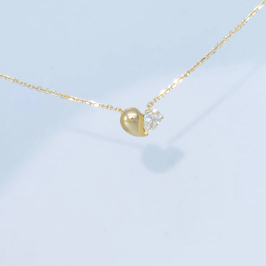 Heartily Pendant Necklace - 18K Yellow Gold Diamond