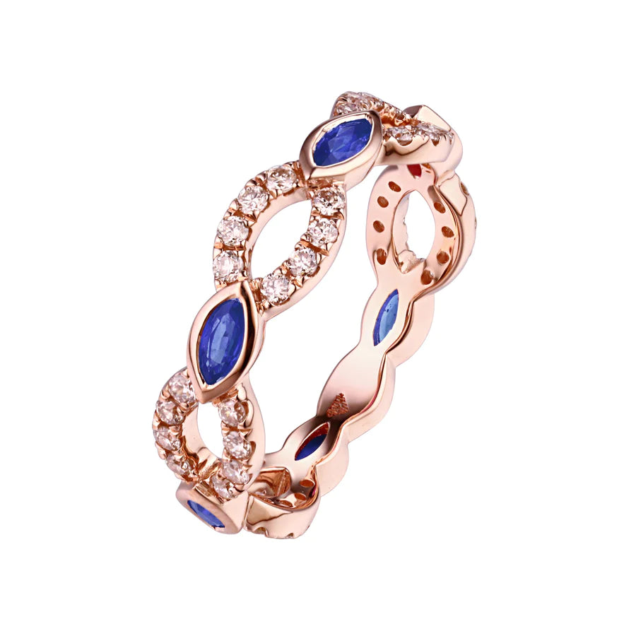 Intertwining Sapphire & Diamond Ring