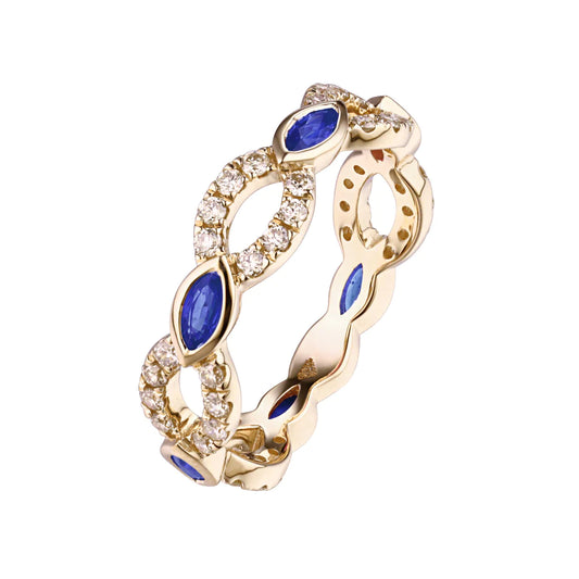 Intertwining Sapphire & Diamond Ring