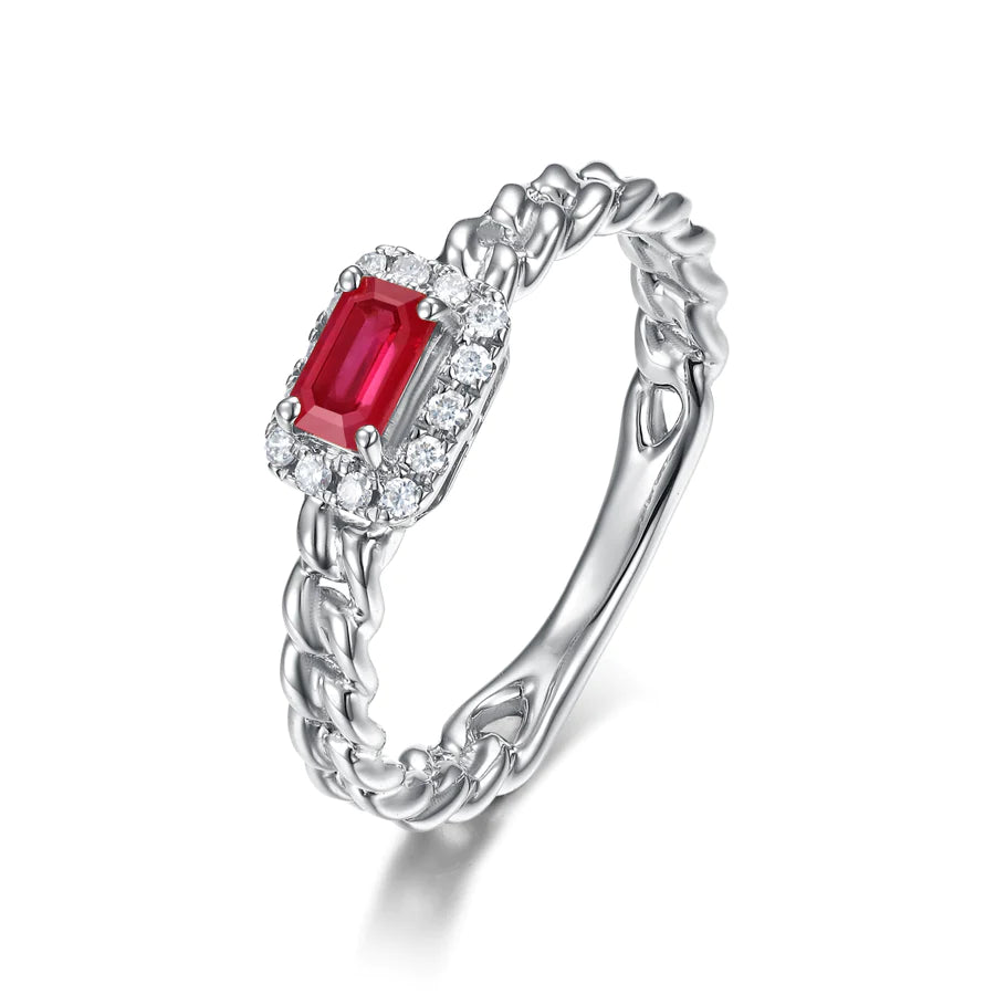 Ruby Cuban Chain Ring