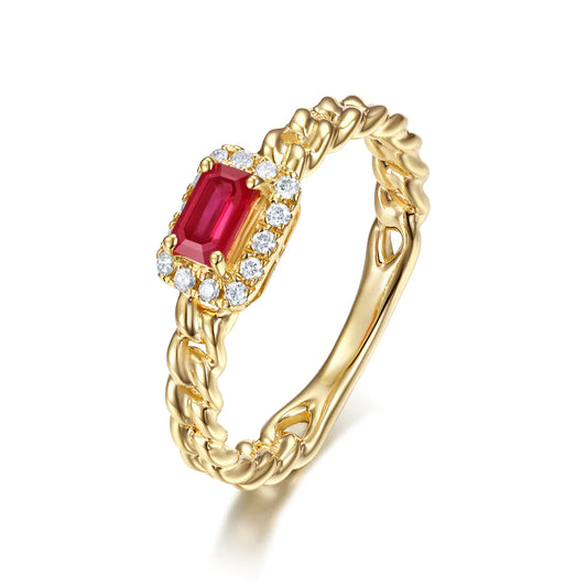 Ruby Cuban Chain Ring