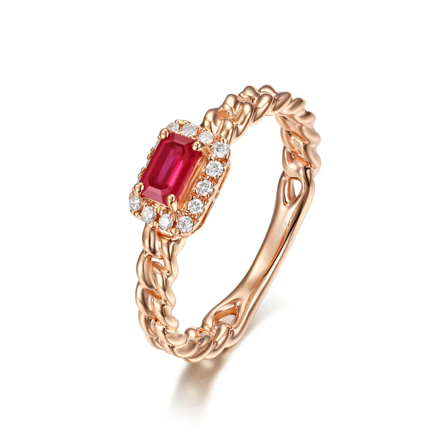 Ruby Cuban Chain Ring