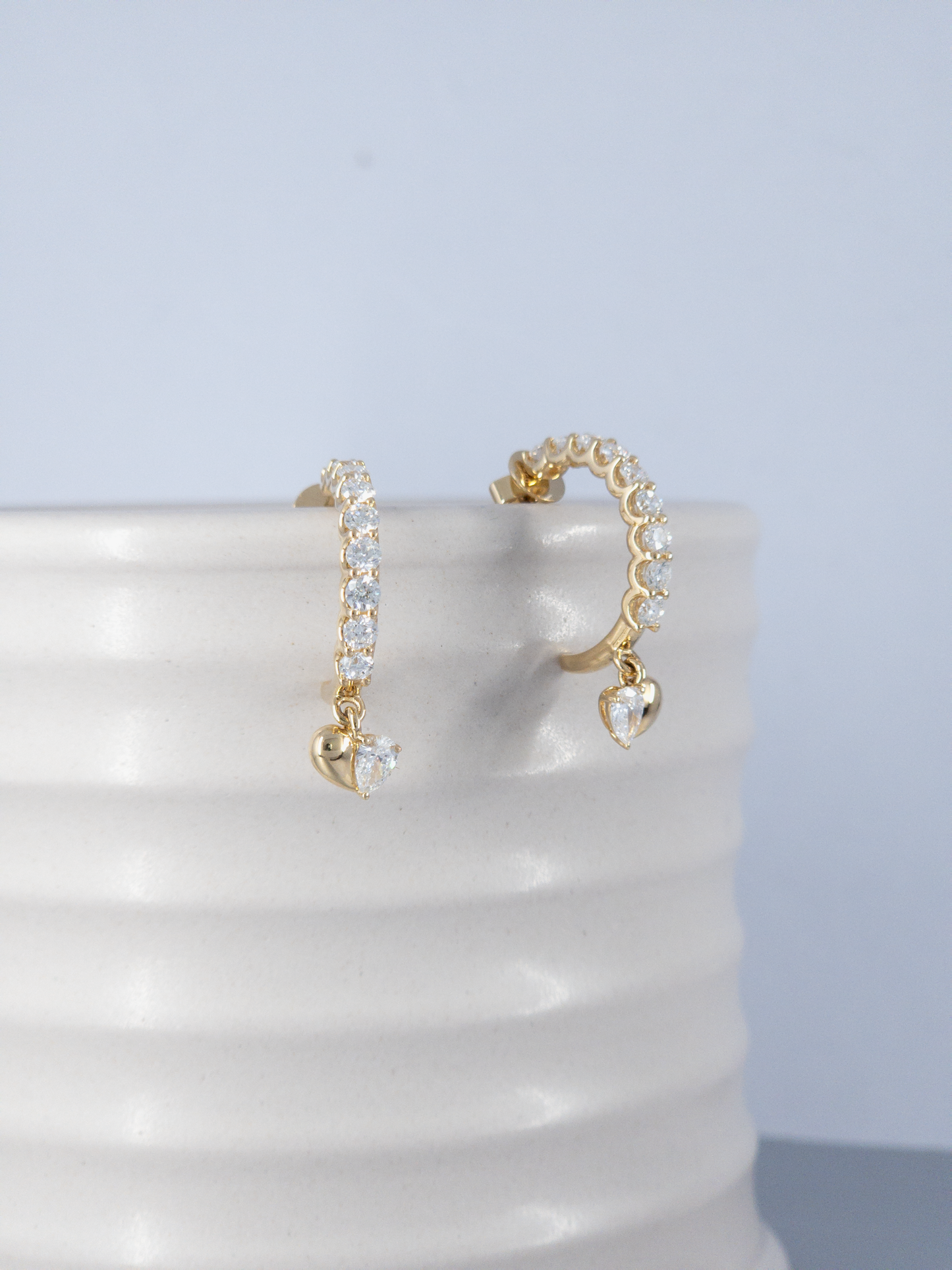 Heartily Earrings - 18K Yellow Gold Diamonds